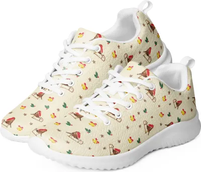 Produktbild von Mr. & Mrs. Panda Damen Sneaker Rotkehlchen Schlitten Größe 40 - Gelb - Geschenk, Vogel, Weihnachten, Trainingsschuh, Weiß, Turnschuh, Schwarz