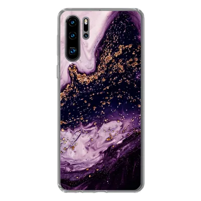 Produktbild von MuchoWow® Handyhülle Schutzhülle Hülle für Huawei P30 Pro Marmor - Gold - Naturstein Silikon Softcase Handy Hülle - Schutzdeckel