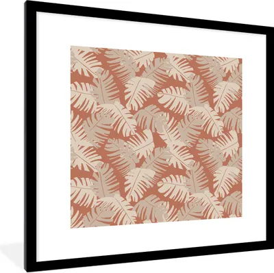 Produktbild von MuchoWow® Gerahmtes Poster Sommer - Blätter - Tropisch 40x40 cm - Poster mit Schwarzem Bilderrahmen Wandposter Rahmen Foto Bilder - Poster - Plakat im Rahmen
