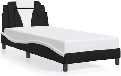 Produktbild von vidaXL Bettgestell "Viana" ohne Matratze Schwarz und Weiß 90x190 cm Kunstleder