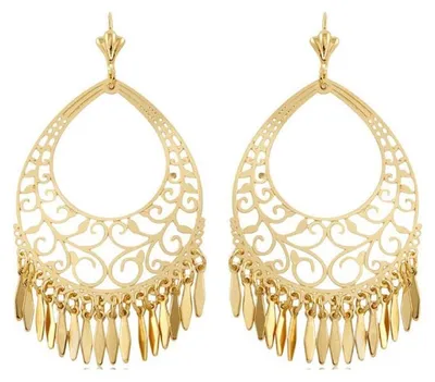 Produktbild von otolife Ohrhänger Damen Goldfarben – Lange Tropfen Ohrringe mit filigranen Anhängern