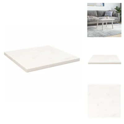 Obrázek produktu pro vidaXL Stolová deska bílá 50x50x2,5 cm z masivního borovicového dřeva čtvercová - Stolové desky