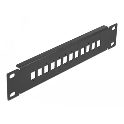 Produktbild von Delock 10 Zoll LWL Patchpanel 12 Port für SC Simplex / LC Duplex 1 HE schwarz