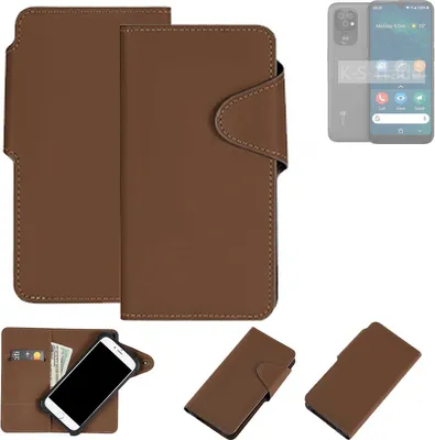 Produktbild von K-S-Trade Schutzhülle Klapphülle Kunstleder kompatibel mit Doro 8100 braun Handy Hülle Wallet Case