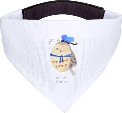 Produktbild von Mr. & Mrs. Panda Hund Halstuch Eule Matrose - Weiß - Geschenk, Für Hunde, Tuch, Freundin, Owl, Ehe, Heimathafen, Kapitän