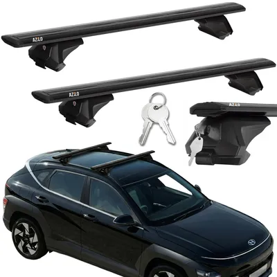 Produktbild von Alu Dachträger Relingträger 120 cm Azilo EMC Black Wing 120, auf den Schienen integriert, mit Diebstahlsicherung, schwarz