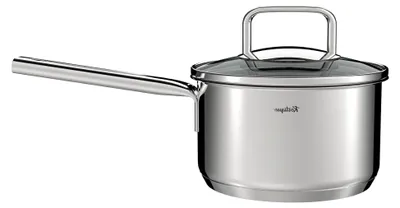 Produktbild von 16 cm Edelstahl-Topf mit Glasdeckel, geeignet für alle Herdarten