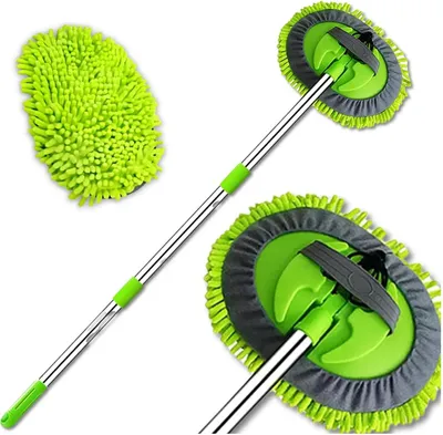 Image de EDIBAZZAR | Brosse de lavage auto avec manche télescopique et tête pivotante
