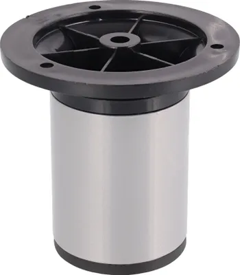 Produktbild von WAGNER Möbelbein/Verstellfuß TELESCOPE - Ø 50 x 80-105 mm, mit Anschraubplatte Ø 85 mm, Aluminium hellgrau - 12048001