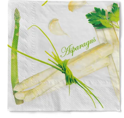 Produktbild von Tissue Serviette Asparagus, 40 x 40 cm, 100 Stück - Mank - Spargel