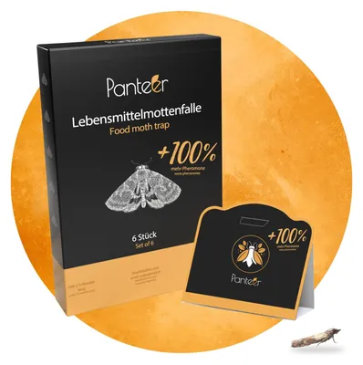 Produktbild von Lebensmittelmottenfalle Pheromonfalle Mottenfalle - 6 Stück - Mit 100 % mehr Pheromonen - Geruchlos - Nicht giftig