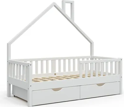 Obrázek produktu pro Vitalispa Domečková postel Noemi, 80x160 cm se 2 zásuvkami, Bílá