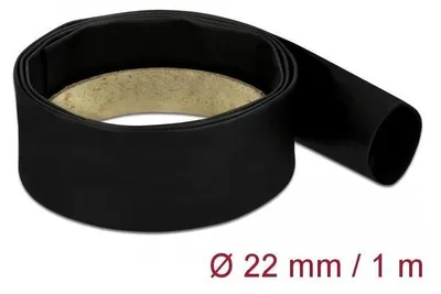 Productafbeelding van Delock krimpkous, 1 meter x 22 mm, zwart