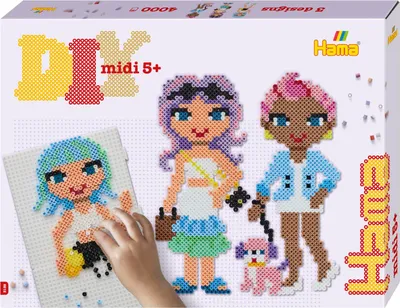 Immagine prodotto di Hama iron on beads 3159 Hama iron on beads midi "Fashion Girls", confezione regalo