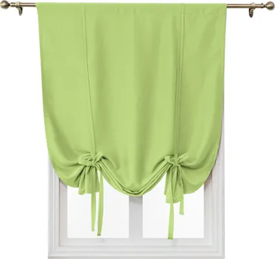 Produktbild von Einfacher Verdunkelungsvorhang, Stabtasche Wärmeisolierter Raum Verdunkelung Römischer Schatten für Schlafzimmer Wohnzimmer Küche Kleines Fenster (Grün, 60x120cm)