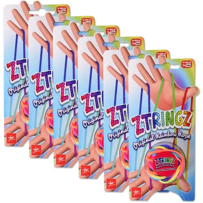 Immagine prodotto di 6 pezzi Ztringz dito giocattolo gioco corda gioco corda puzzle nodo facendo le mani abilità motorie giocattolo ragazze multicolore