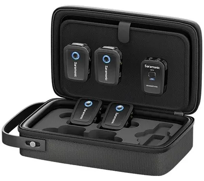 Zdjęcie produktu dla Bezprzewodowy mikrofon Saramonic Blink500T – 1 odbiornik, 4 mikrofony, czas pracy mikrofonu 12 godzin, zasięg 100 m, kolor czarny