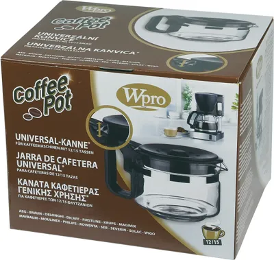 Produktbild von Glaskanne Kaffeekanne Whirlpool Bauknecht 484000000317 Wpro UCF100 Universal 12-15 Tassen Filterkaffeemaschine auch Indesit C00378332 Kaffeemaschine