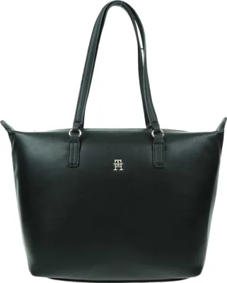 Produktbild von Elegante Schwarze Damentasche – Schultertasche mit Logo und Reißverschluss