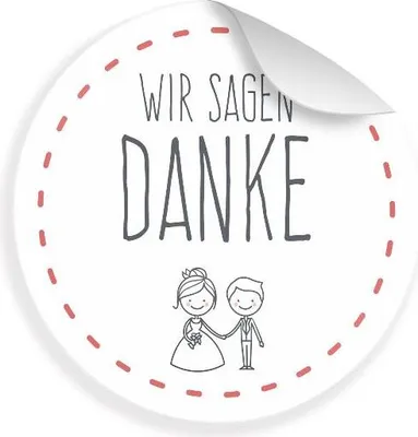 Produktbild von 24x Sticker Wir sagen Danke (Motiv 27) 4cm Geschenk Aufkleber runde Spruch Etike