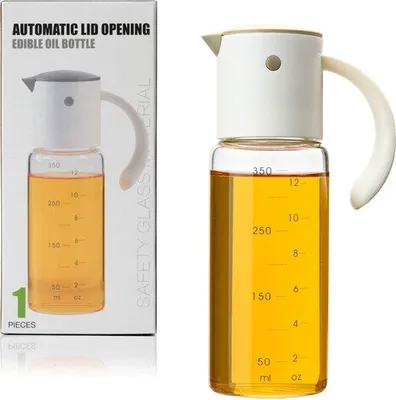 Immagine prodotto di Bottiglia per olio con beccuccio automatico, 350 ml, grigia, in vetro