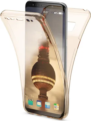 Immagine prodotto di NALIA custodia a 360 gradi per Samsung Galaxy S8 Plus, copertura completa a tutto tondo doppia protezione oro
