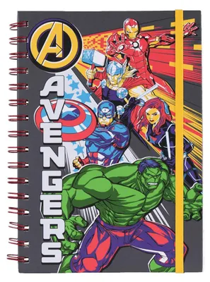 Produktbild von Spiralbuch Avengers im A5 Format mit 80 Seiten Spiral-Notizheft