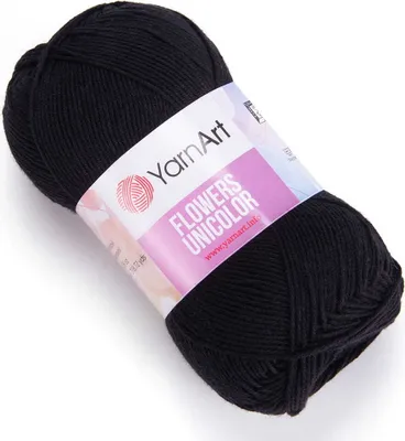 Produktbild von YarnArt Flowers Unicolor - 55% Baumwolle, Sport-Garn, 200m/50g, Schwarz