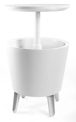Immagine prodotto di Tavolino Termico Piano Rialzabile Ø49,5 cm in Resina Keter Cool Bar Bianco