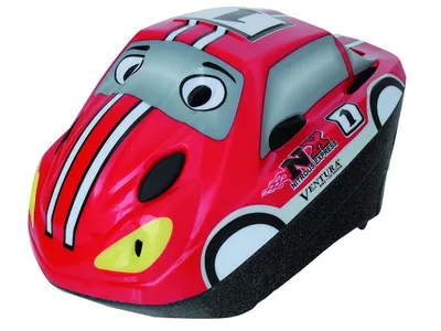 Produktbild von Ventura Kinder Fahrradhelm Racing Star, Rot, M 52-56 cm, 731050