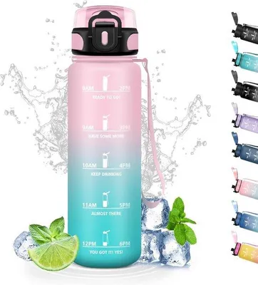 Productafbeelding van Lekvrije drinkfles met tijdschaal voor kinderen, 500 ml