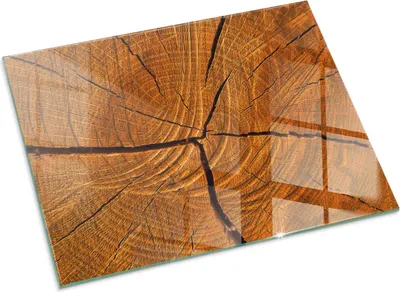 Produktbild von Holzmaserung im Querschnitt – Glasbodenplatte für – Kaminofen – Kaminplatte Glas – Schutzglas – Funkenschutzplatte –Glasbodenplatte Feuerfeste – Hitzeschutzplatte – Bodenschutz aus Glas – 80x60 cm