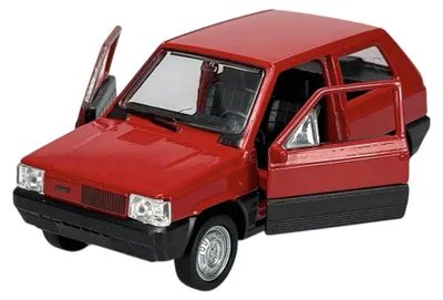 Obrázok produktu pre Welly, kovový model auta Fiat Panda, červená farba, mierka 1:34
