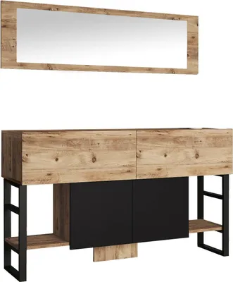 Produktbild von Konsolentisch Abell, Tisch, Eingangskonsole, Regal, 139x43 h84 cm, Eiche