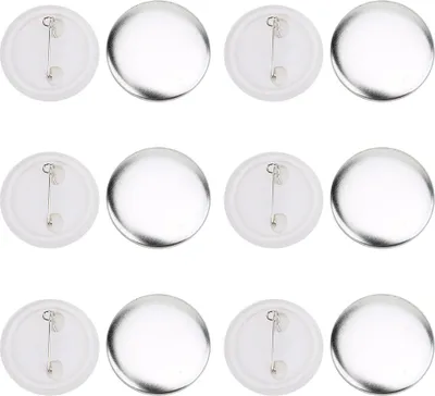 Produktbild von Anstecker-Bastelset, 100 Sets, 37mm, Weißblech, Für Buttons, DIY, Basteln, Abzeichen