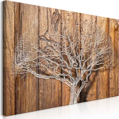 Produktbild von Wandbild Mega XXXL Baum 250x125 cm Einteiliger XXL-Format Kunstdruck zur Selbstmontage Leinwandbilder moderne Bilder DIY Wanddekoration Wohnung Deko Holz Bretter b-C-0046-ak-f