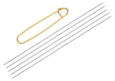 Productafbeelding van Dubbelpuntige breinaalden - Set van 5 stuks - Roestvrij staal - 1.2 mm diameter