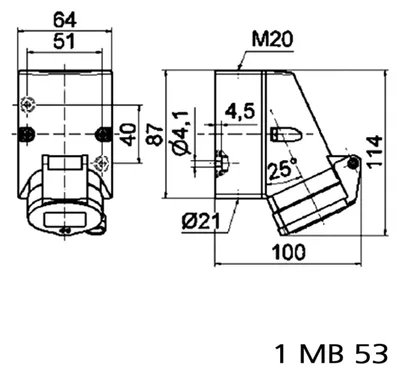 Produktbild von BALS Wandsteckdose 16A 3p 230V 6h IP44 119