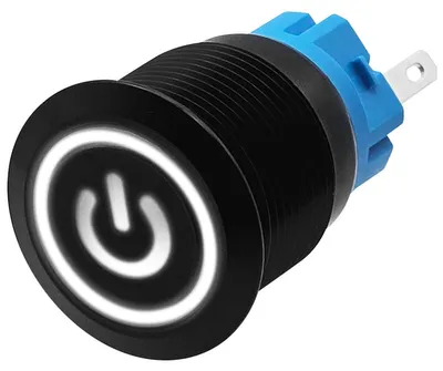 Produktbild von ProRide Metall-Drucktaster 19 mm ON/OFF 12V/24V - Weiße LED Schalter