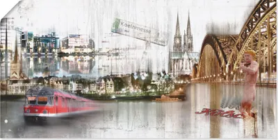 Produktbild von ARTland Poster Köln Skyline Collage I Größe: 60x30 cm