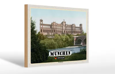 Produktbild von Holzschild Städte München Maximilianeum Architektur 30x20cm