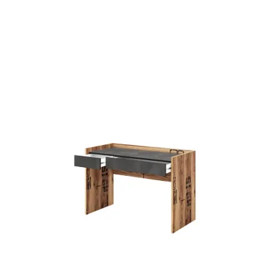 Produktbild von MINIO go for it, Schreibtisch FARGO 7, 2 Schubladen – Alpenfichte / Rohstahl – 120 cm