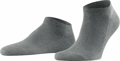Image de Chaussettes FALKE pour hommes - Family Sneaker, système antidérapant, mélange de coton, gris uni 47-50