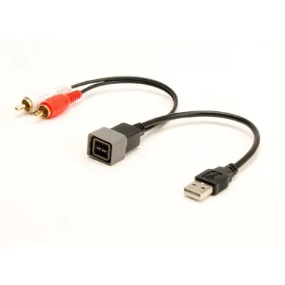 Produktbild von ACV 44-1213-003, OEM USB / AUX, USB-A / Cinch, Weiblich, Männlich, Nissan, Mehrfarbig