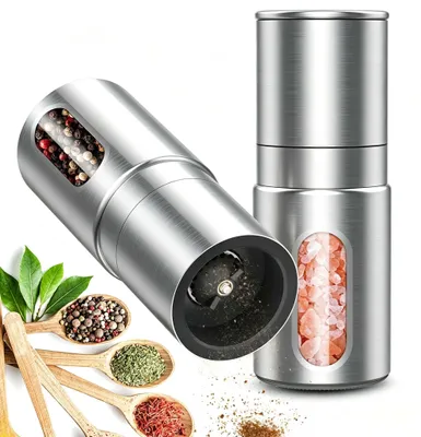 Produktbild von Salz und Pfeffermühle Set Edelstahl Gewürzmühlen 2er Set KitchenBoss