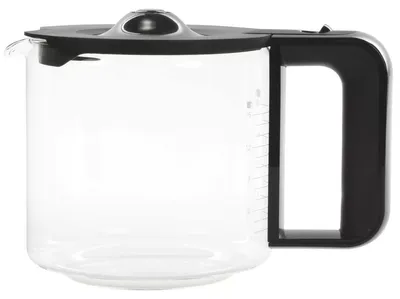 Produktbild von Bosch Siemens Glaskanne komplett Soft-Grip schwarz Griffverschraubung neu 11008060