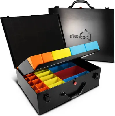 Produktbild von siwitec Stahlblechkoffer 46-teilig, Sortierbox aus Stahl, Kleinteile Organiser Box, Sortierkoffer