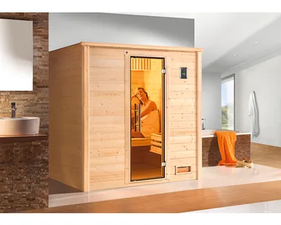 Produktbild von Massivholz-Sauna BERGEN 2 GT,BioS 7,5 KW x B x T x H x 196 x 195 x 0