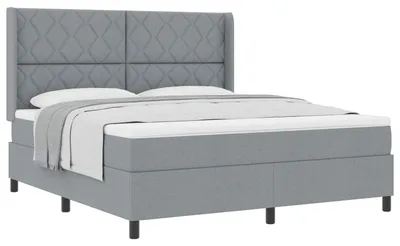 Obrázek produktu pro Skříňová postel s matrací světle šedá 180 x 200 cm látka