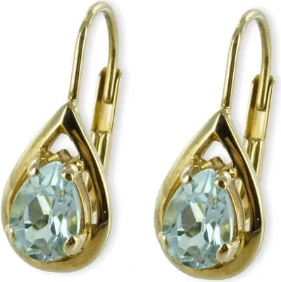 Produktbild von Bouton Ohrringe Ohrhänger echt Gold 333 (8 kt) mit Blautopas